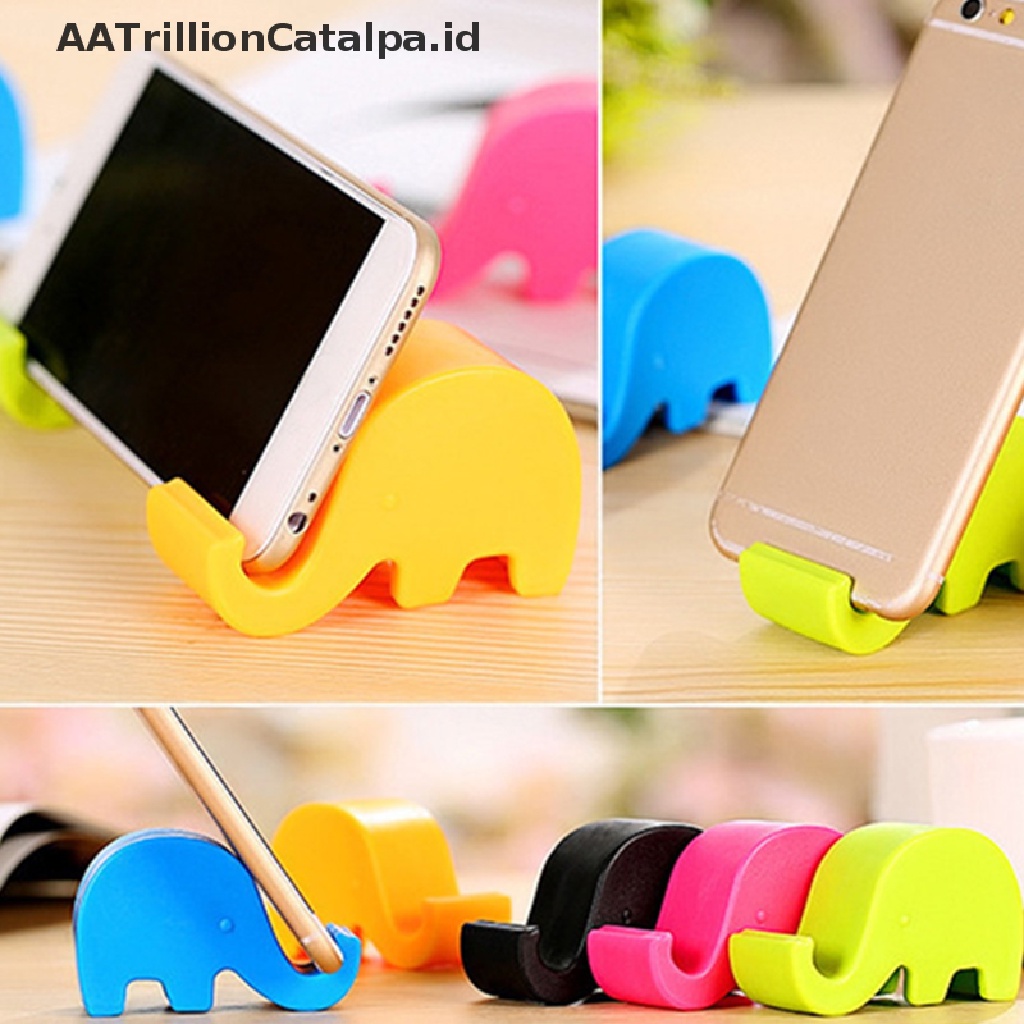 Aatrillioncatalpa 1PC Stand Holderdudukan Smartphone Universal Desain Gajah Mini Untuk Meja