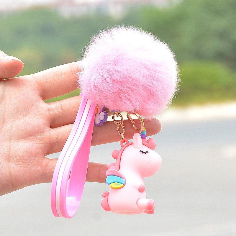 Gantungan Tas Unicorn bag charms gantungan kunci unicorn pom pom import original kado ultah unicorn murah hiasan tas unicorn