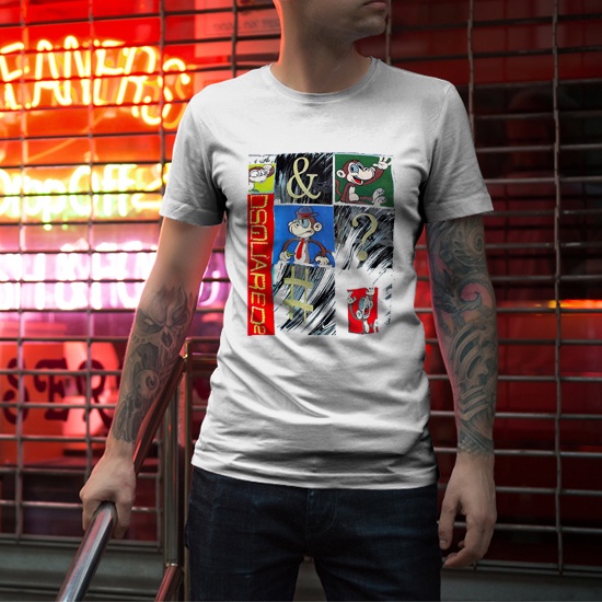 Kaos Dsquared2 Monkey Tshirt Casual Unisex T-SHIRT Bahan Katun TERBARU