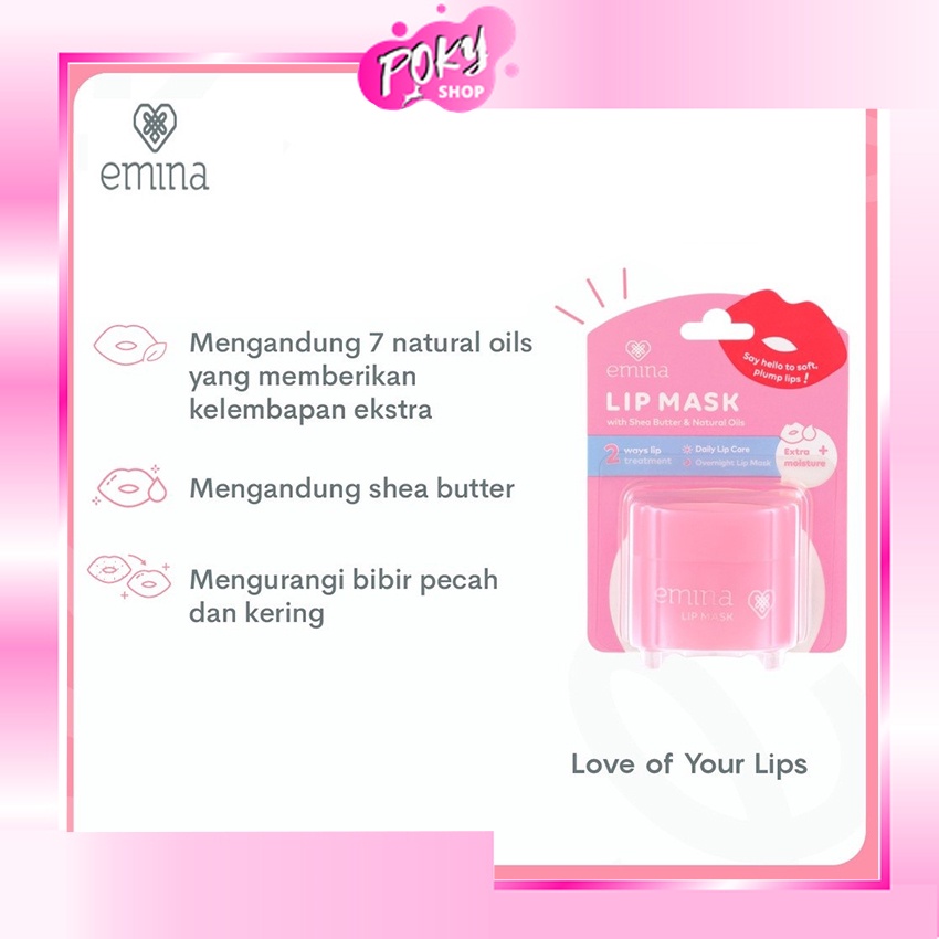 POKY - Emina Lip Mask &amp; Emina Lip Scrub - Perawatan Bibir