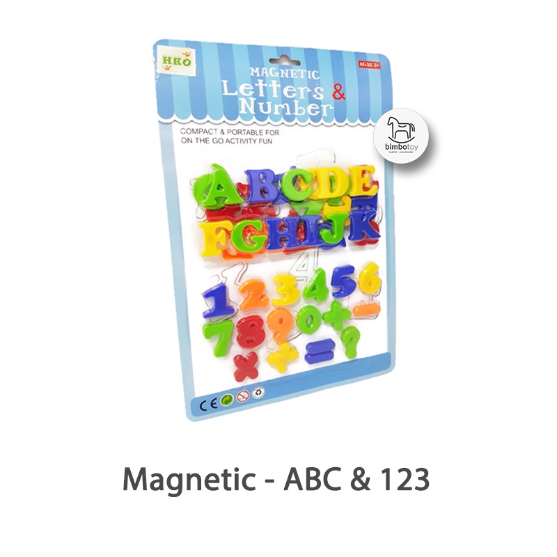 Bimbozone - Mainan Anak Huruf Magnet Tempelan Kulkas Angka Huruf Magnet Numbers - MAGNETIC ABC &amp; 123