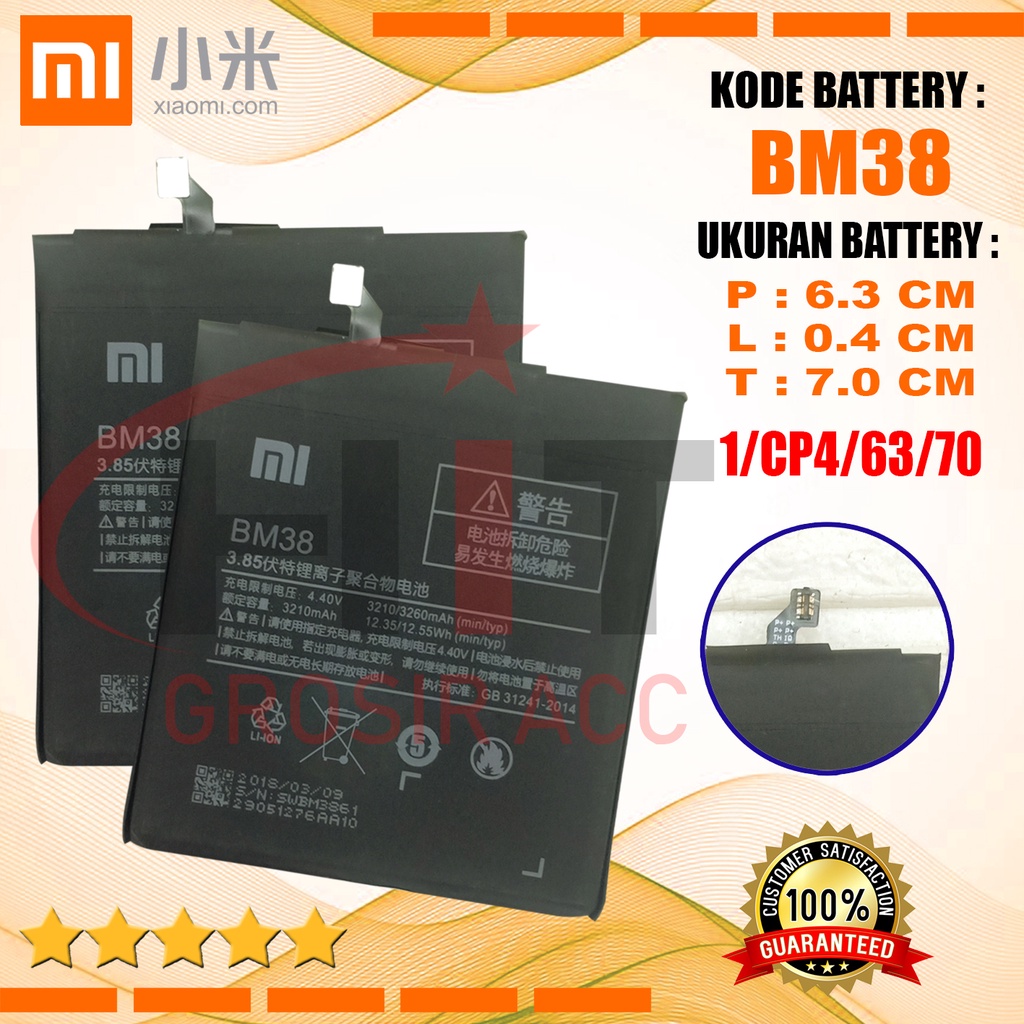 Baterai Battery Xiaomi BM38 For Xiaomi 4S / MI4S