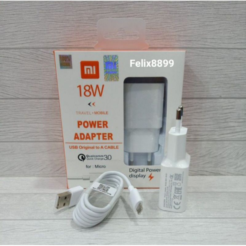 Xiaomi Charger 18W Fast Charging Type C &amp; Micro Qualcomm QC 3.0