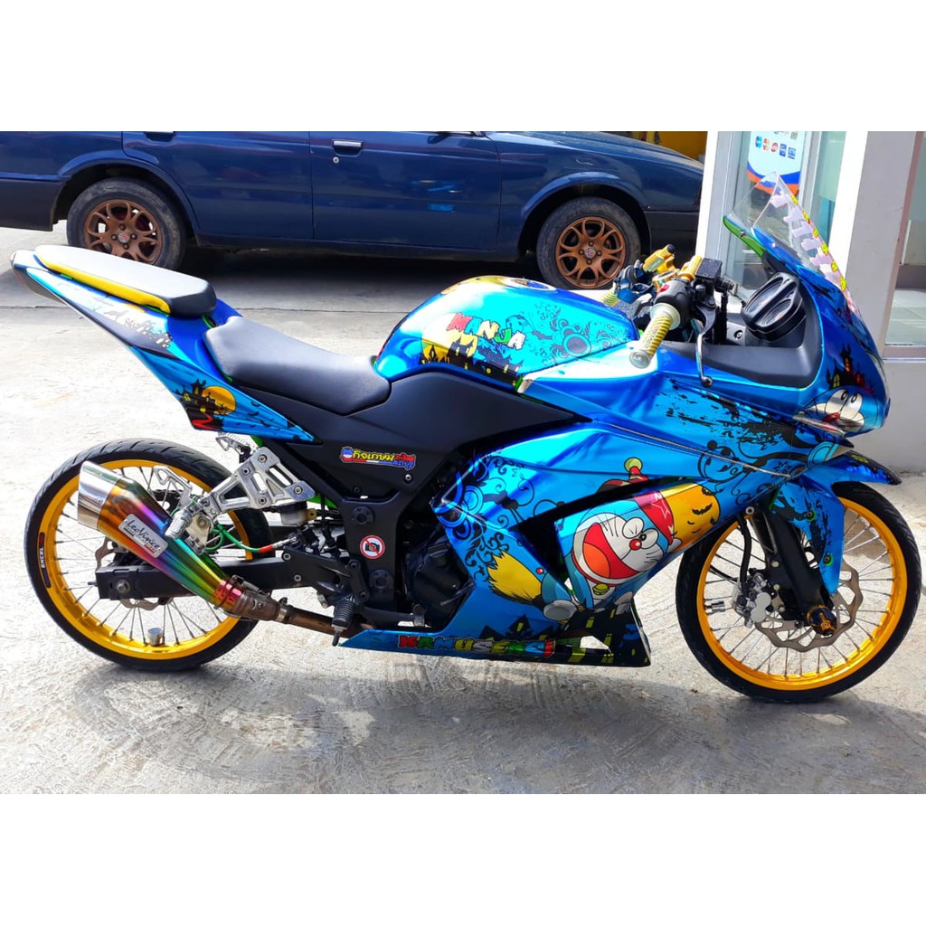 Setiker Decal Striping Ninja 250 Bahan Crom Doraemon Shopee