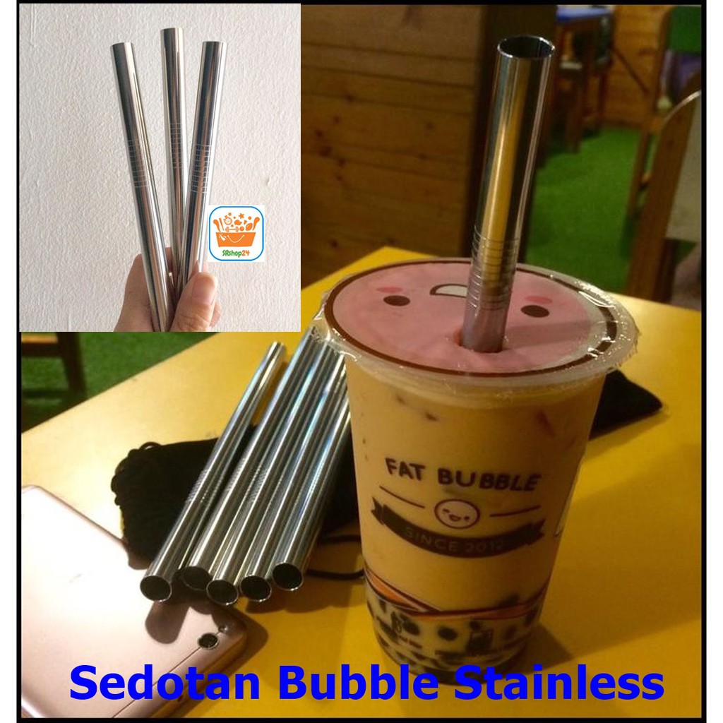 SRS (Bubble) 1 pc Sedotan Bubble Stainless Steel Set Straw Sedotan Ramah Lingkungan