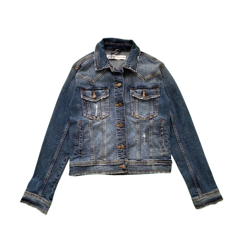 ZARA Denim Jacket Ripped
