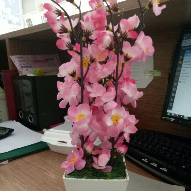 Bunga Sakura 32 Cm Sakura Palsu Bunga Sakura Plastik Dekorasi Shabby Chic Bunga Sakura Hias