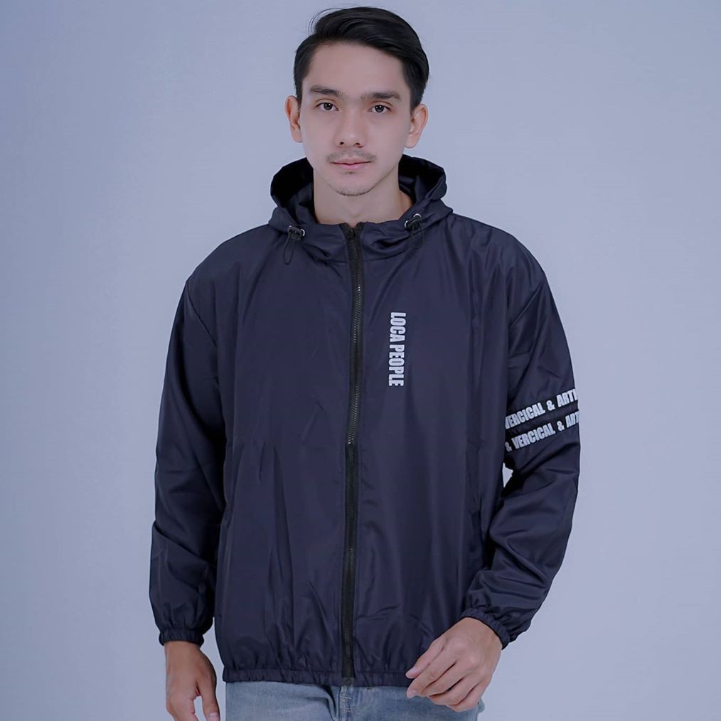 Loca People Jaket - Jaket Parasut Pria dan Wanita (Double Puring)-Navy