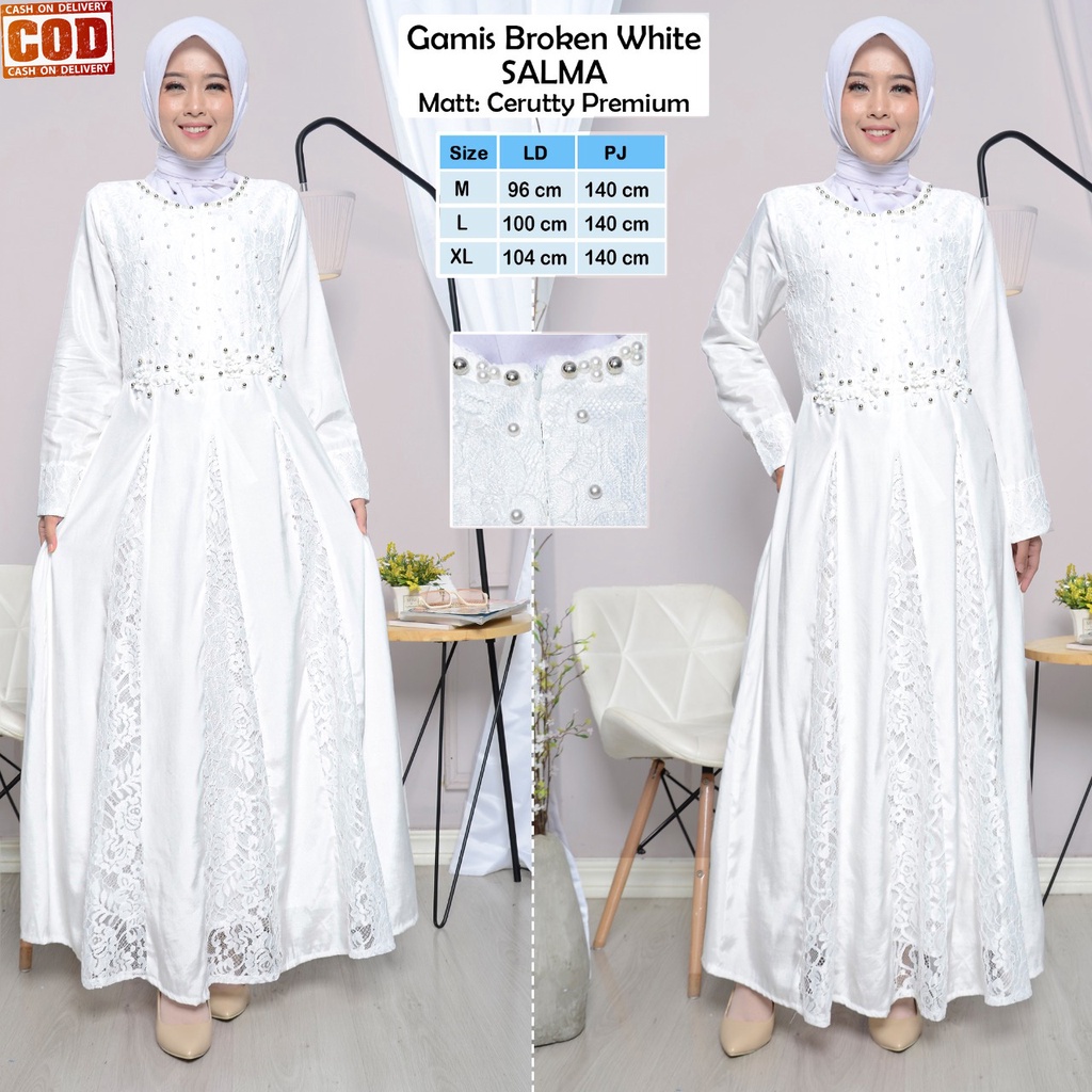 Pakaian Muslim Wanita Model Terbaru 2022 Brukat Mewah Elegan Bahan Ceruty Jatuh | Gamis Syari Muslim