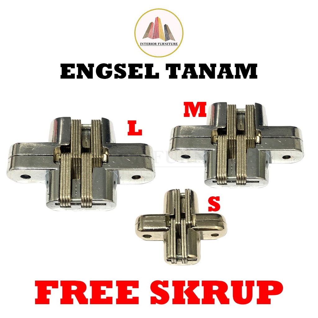 Engsel Deer CHROME Cross Hinge Pintu Lemari Meja Lipat Tanam