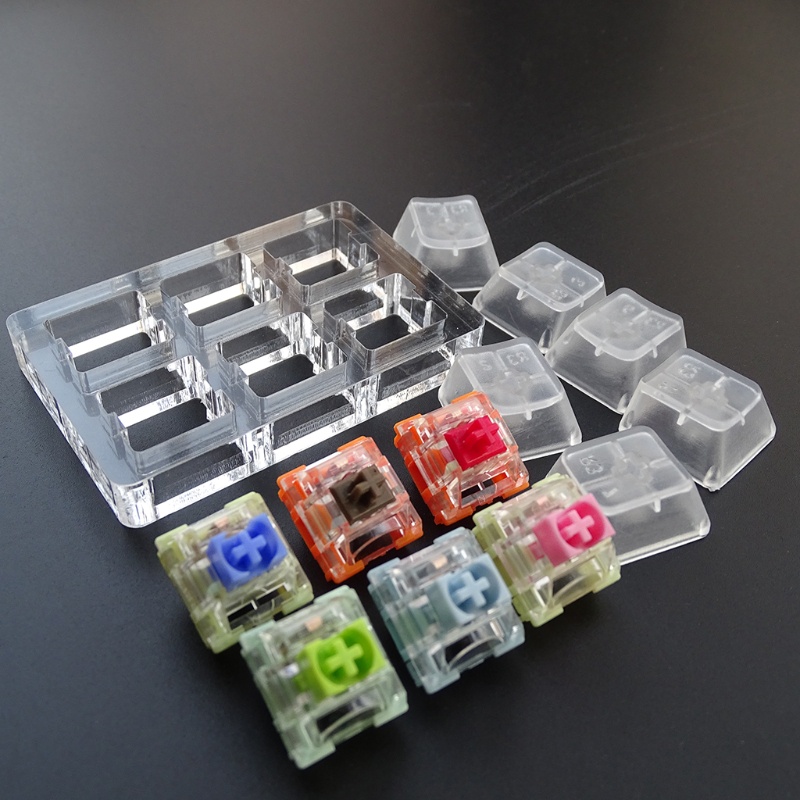 Btsg6 Untuk Key TTC Switch Tester Switch Shaft Sampler Dengan Keycaps Base Kosong Akrilik Tahan Debu Untuk Keyboard Mekanik