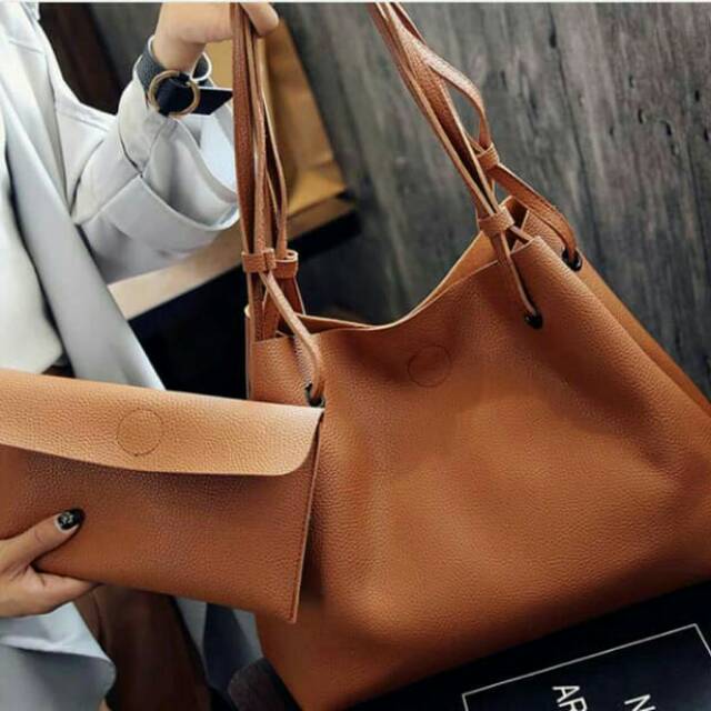 tas wanita branded Handbag cewek murah impor -  Abu abu  tua