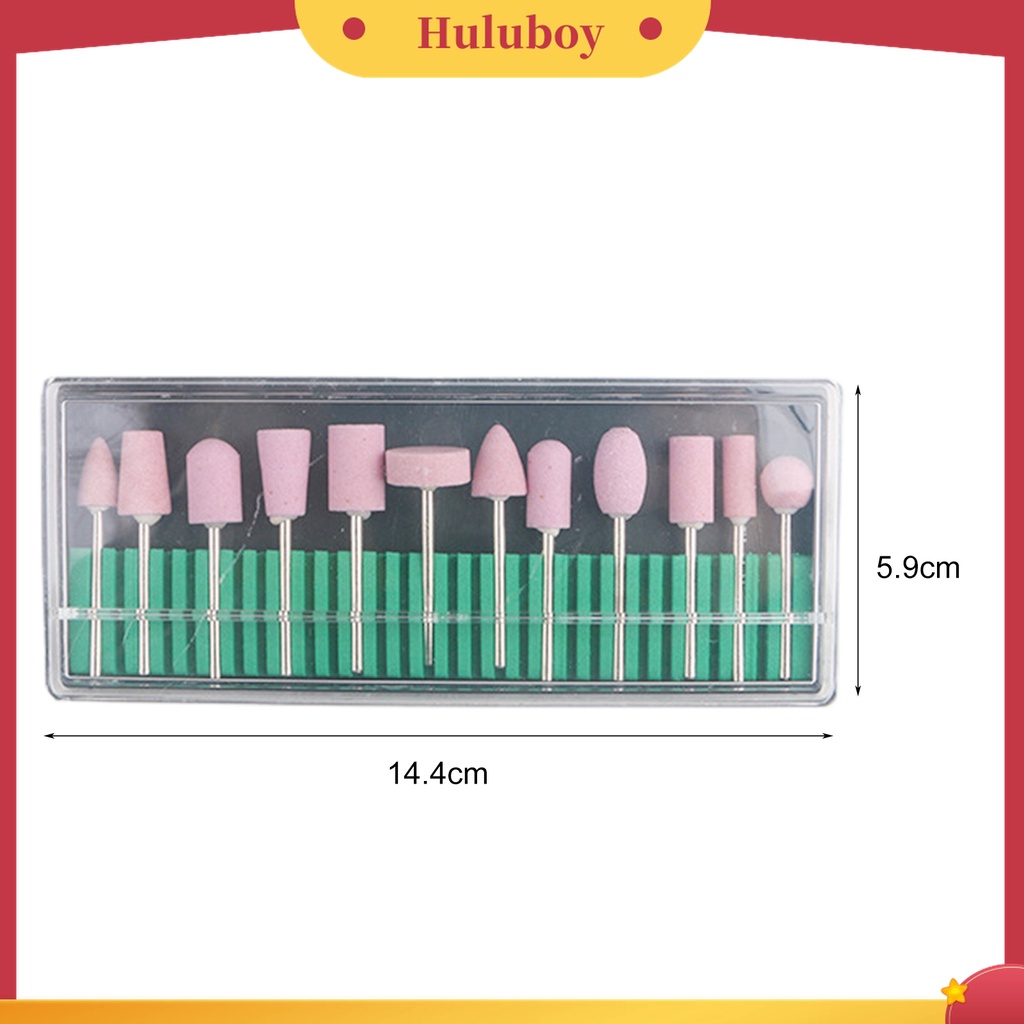 Huluboy Huluboy♡ 12 Pcs / Set Alat Kikir Kuku Bahan Batu Kuarsa Kekuatan Tinggi Untuk Manicure