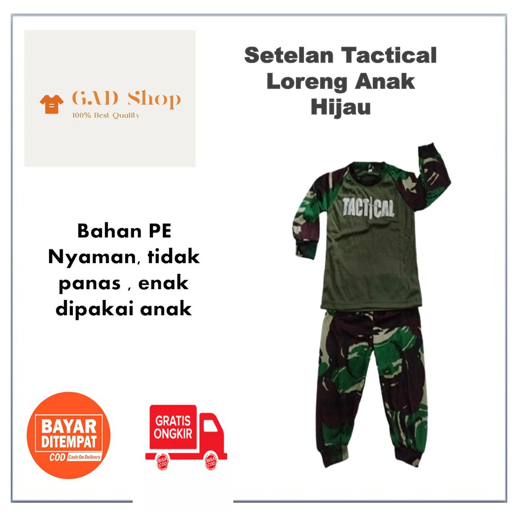 SETELAN KAOS ANAK LORENG ARMY TENTARA POLISI TACTICAL TNI HARIAN MURAH / BAJU LAKI-LAKI / PEREMPUAN
