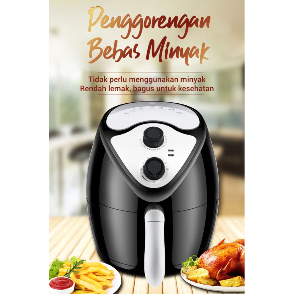 Air Fryer Serbaguna Ukuran 4,5 Liter Oven