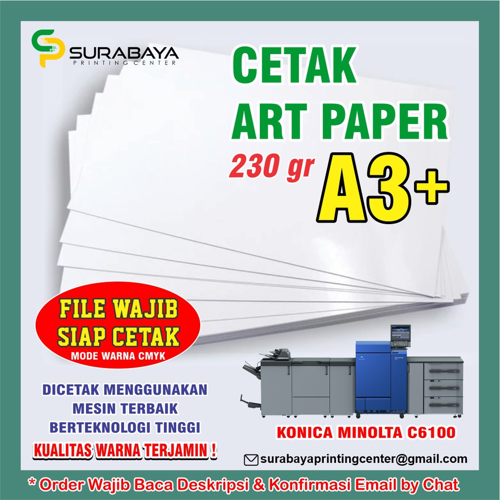 

CETAK ARTPAPER 230g A3+ FULL COLOUR TERMURAH