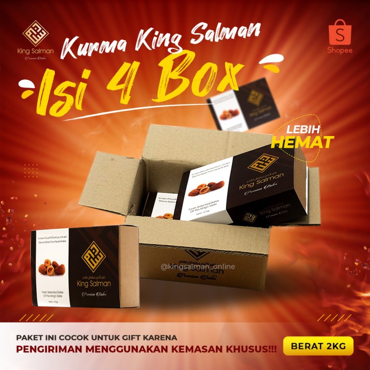 

Kurma King Salman - PAKET HEMAT 2Kg (Isi 4 Box) FRESH 2023