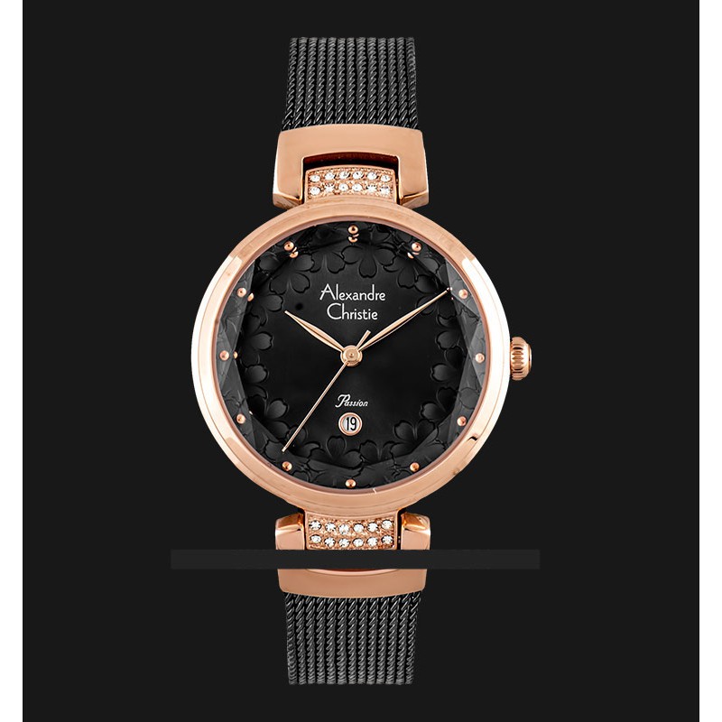 Alexandre Christie AC 2756 LD BBRBA Ladies Black Rose Gold