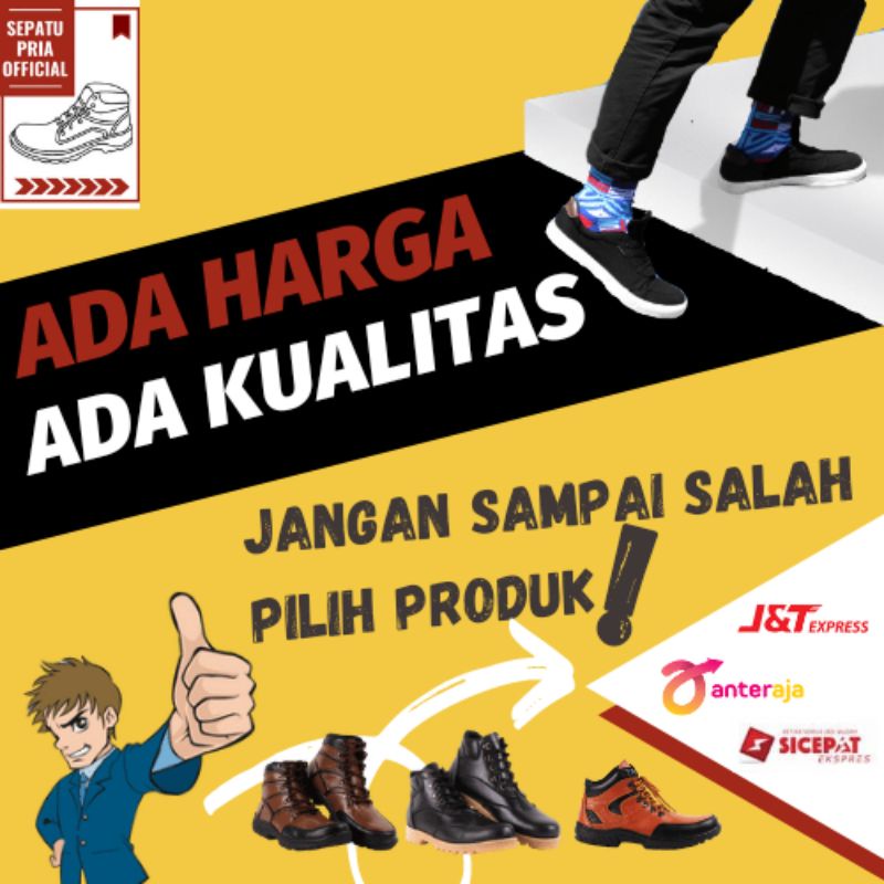 Sepatu Safety Motor Turing Spatu Sapety Pria Sapatu Sefety Laki Laki Sepatoe Kerja Ujung Besi Hitam-1