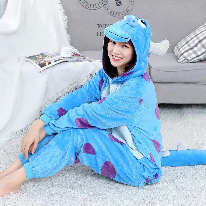 KOSTUM SULLEY MIKE MONSTER UNIVERSITY ONESIE PIYAMA COSPLAY BAJU TIDUR