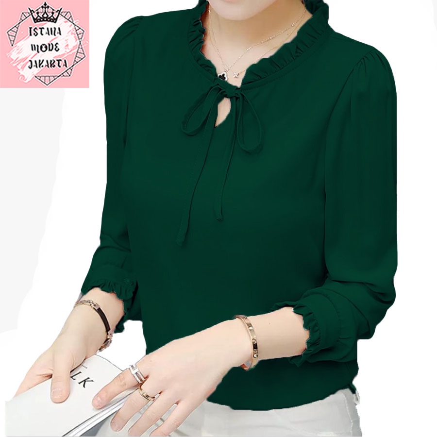 ISTANA MODE JAKARTA Aurelia baju atasan wanita terbaru blouse korean style blouse wanita lengan panjang-2