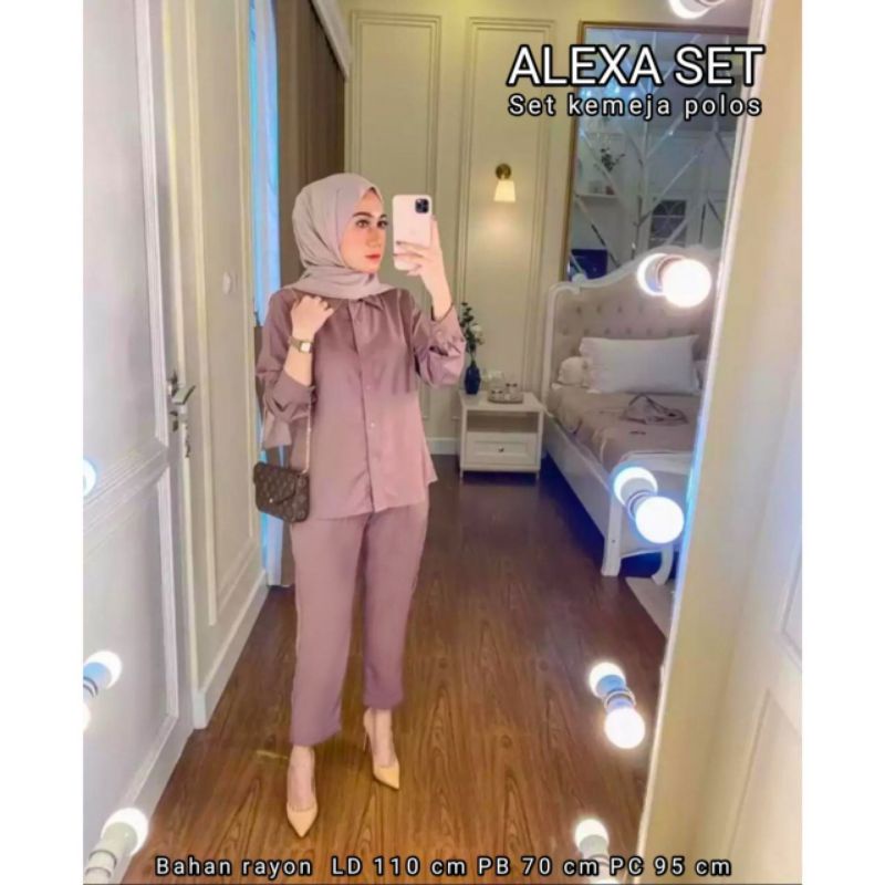 Setelan Polos Viral//One Set Alexa Polos Rayon Tebal