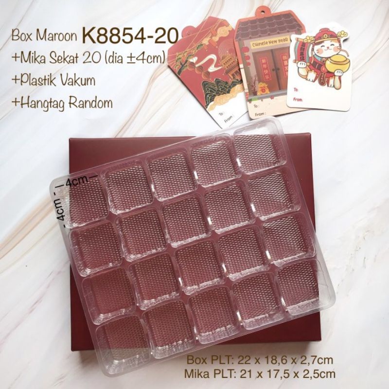 SET BOX IMLEK + MIKA SEKAT+ PLASTIK VAKUM + HAND TAG - POLOS MERAH