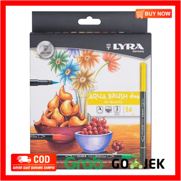 

(BISA COD) Lyra Aqua Brush Duo Dual Pen 36 Colors Set Kuas Mewarnai Coloring