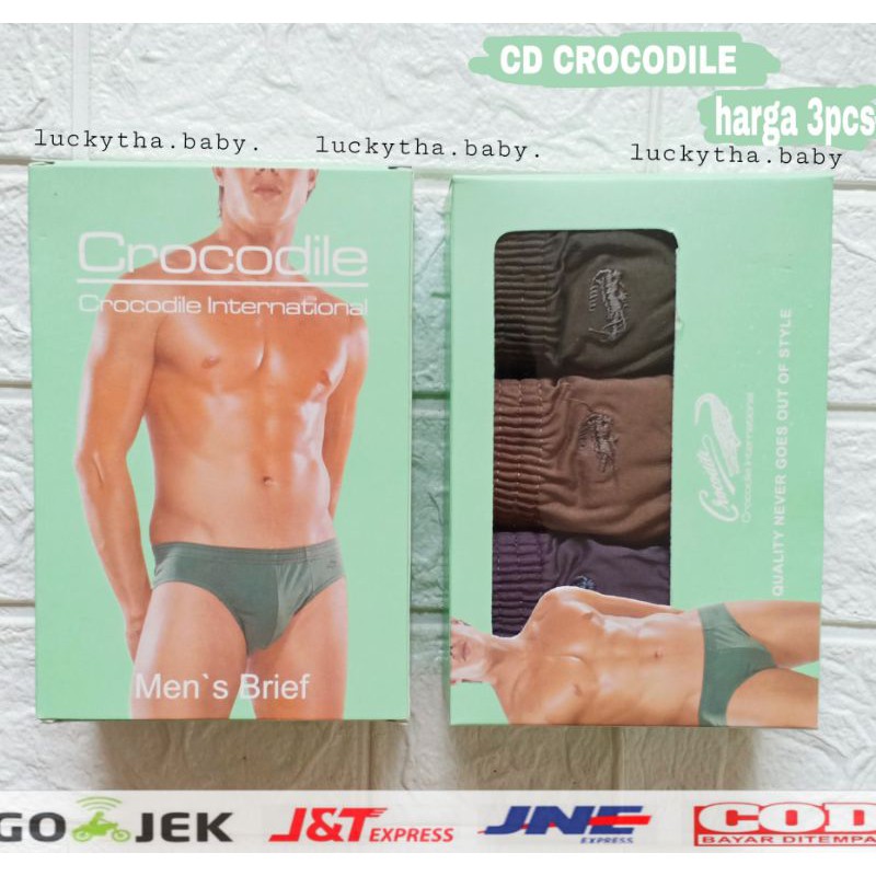 Crocodile - 3pcs celana dalam pria segi tiga crocodile ijo