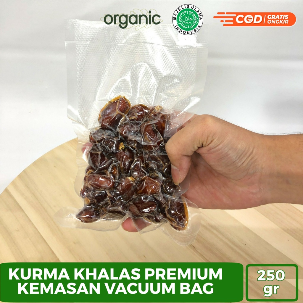 

Kurma Khalas Termo 250 gr Premium / Kurma Khalas Al-saad premium / Khaas Date Crown Premium / Kurma Khalas albani premium / Oleh-oleh haji dan umroh murah