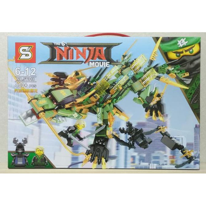 Lego SY 918 NinjaGo the Movie Green Ninja Mech Dragon  Isi : 480+ Pcs