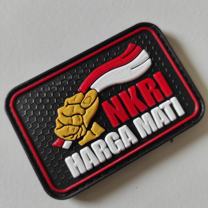 PATCH RUBBER SATU SET LOGO NKRI HARGA MATI+BENDERA KECIL/TEMPELAN EMBLEM KARET VELCRO