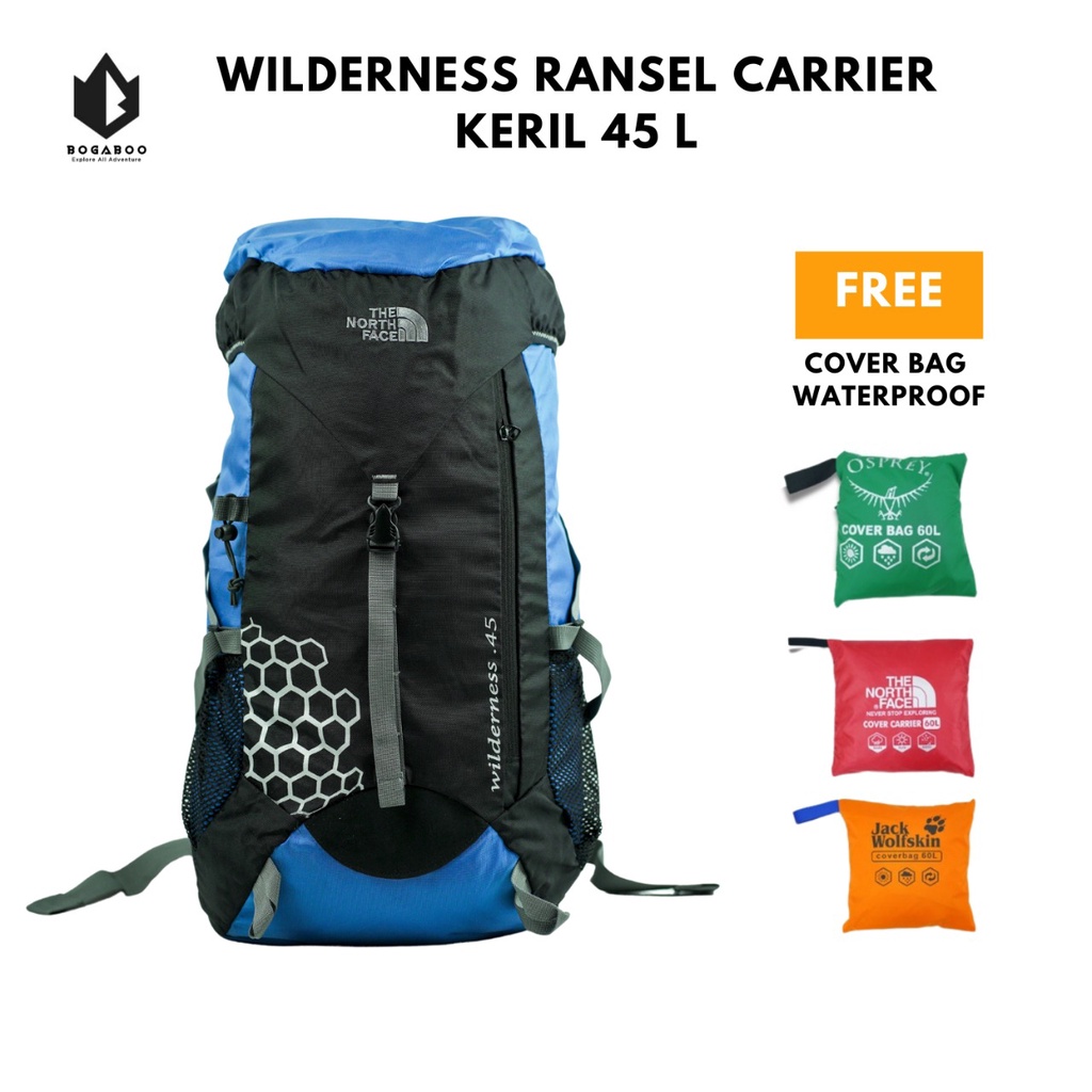 Tas Gunung WILDERNESS Ransel Carrier Keril 45 L - Tas Keril - Tas Carrier Tas Camping Tas Gunung