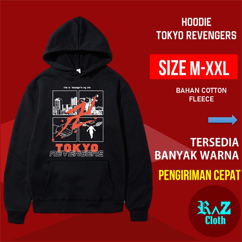 Hoodie Hitam Pria Tokyo Revengers Jepang Style Hoddie Anime Japanese