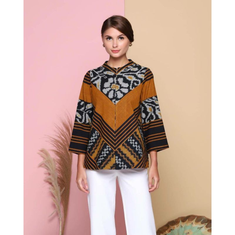 Blouse tenun serong baju tenun jepara etnik blazer atasan tenun BTB20