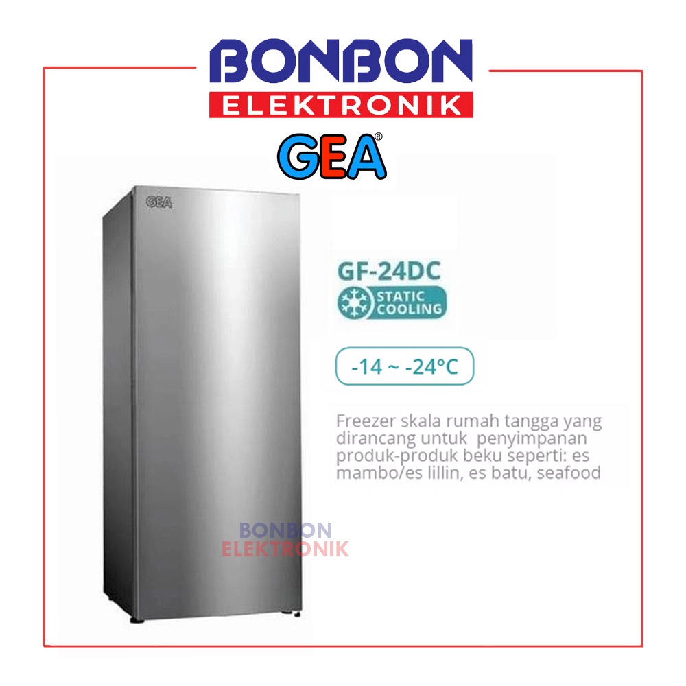 GEA Upright Freezer 189L GF-24DC / GF 24 DC Kulkas Pembeku 1 Pintu