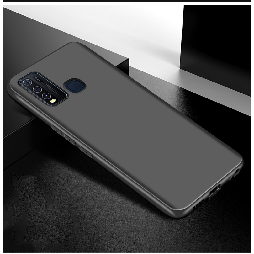 Softcase Vivo Y20 Y20s Y12s Y30 Y30i Y50 Slim Matte Case Hitam Black Silikon Lentur Lembut