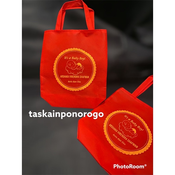 TAS KAIN BAHAN SPUNBOND SABLON UNTUK ASUL-ASUL BAYI LAHIR
