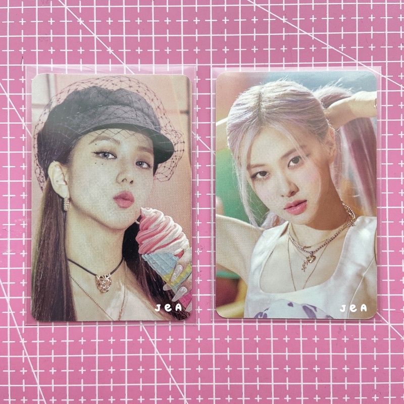 4+1 jisoo rosé ice cream pc, blackpink ic photocards