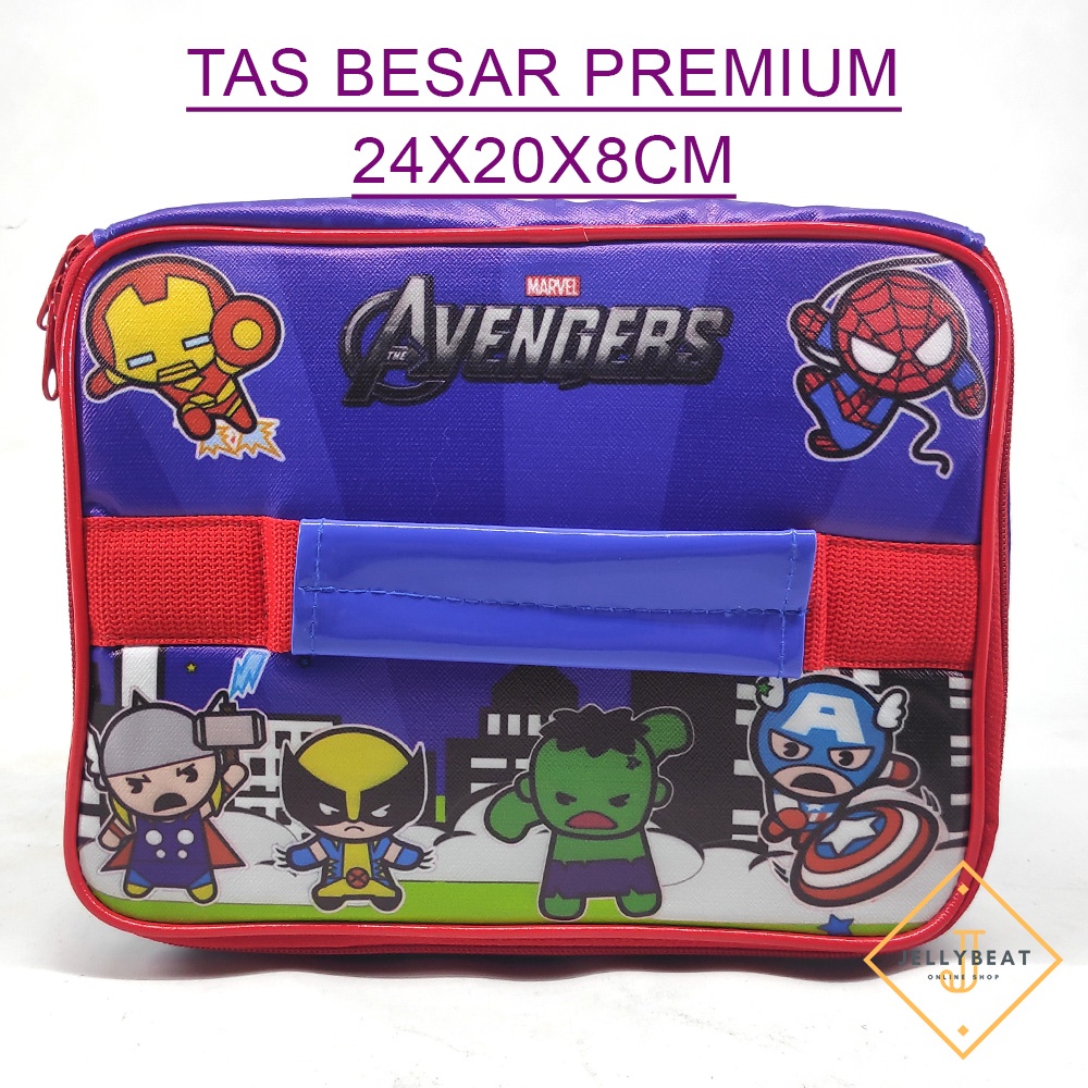 TAS BEKAL BESAR PREMIUM SINGLE (24x20x8cm) - AVENGERS BIRU