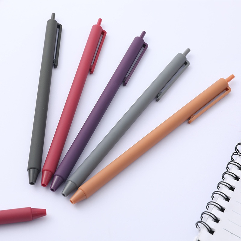 5pcs Simple Retro Color Press Pen Bullet Gel Pen for Student Office Gel Pen Macarons Pens Gift Set