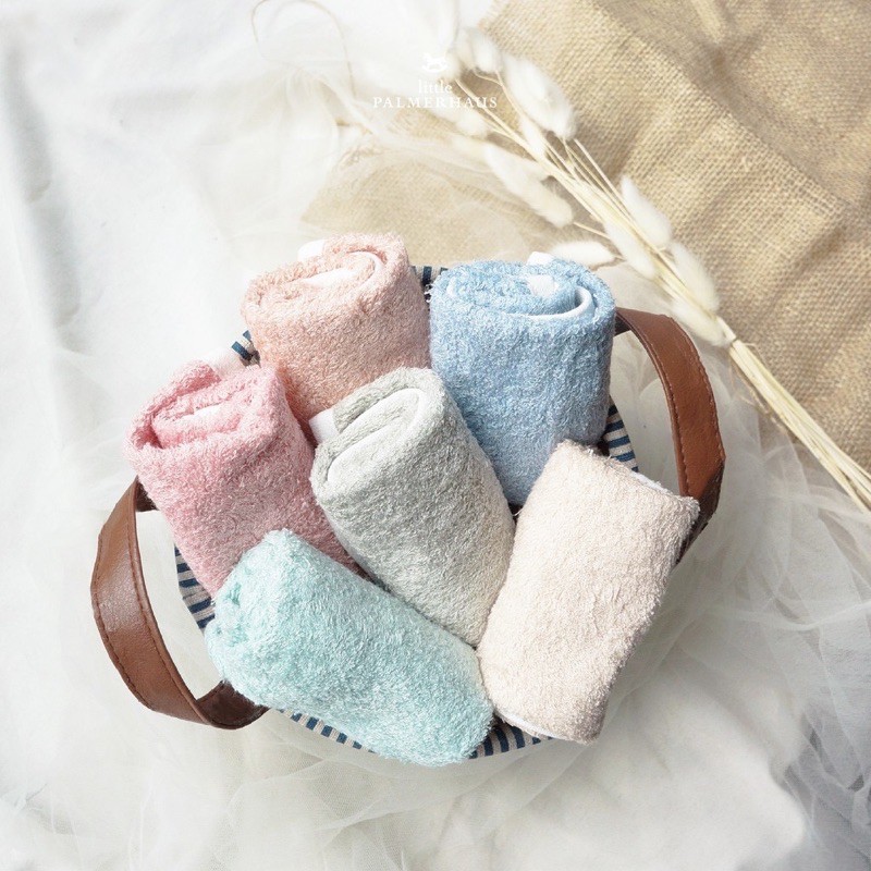 little palmerhaus bamboo washcloth / MASON WASHCLOTH SET OF 4 - Sapu Tangan Bayi isi 4