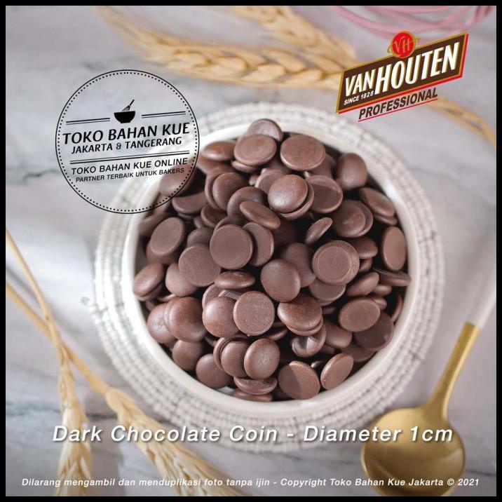 

Van Houten-Couverture Dark 70,4% Chocolate Coin 1Kg Cokelat Baking