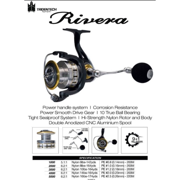 Reel Spinning Tridentech Rivera 21 New salt Water