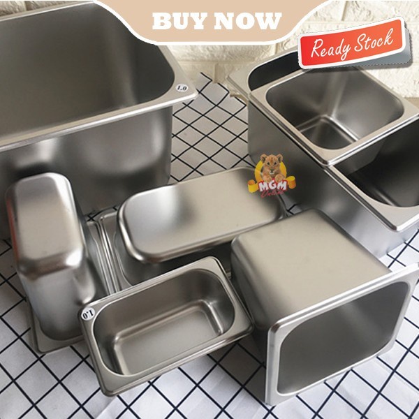 Tutup Food pan Stainless 1/9 gastronorms Cover open LUBANG prasmanan