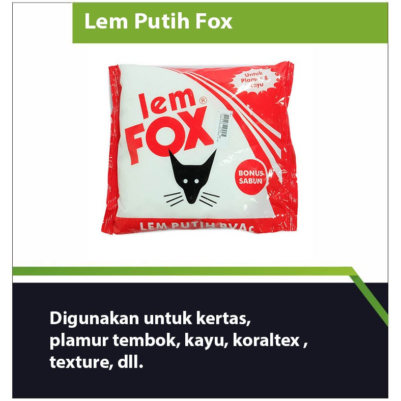 Lem Putih Fox - Lem Kertas - Lem Plamur - Lem Kayu - Lem Kuat