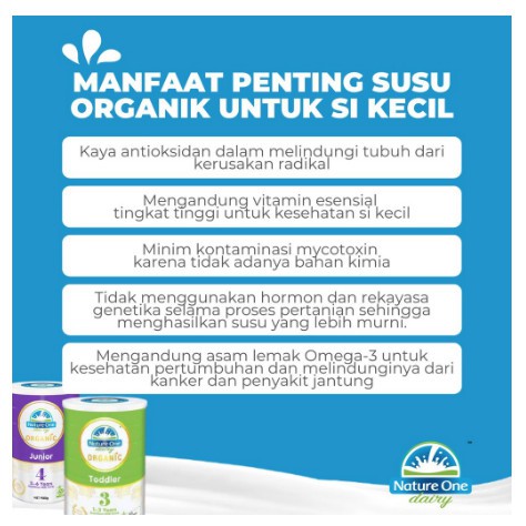 Nature One Dairy Organic Step 3 900gram Susu Bayi Batita