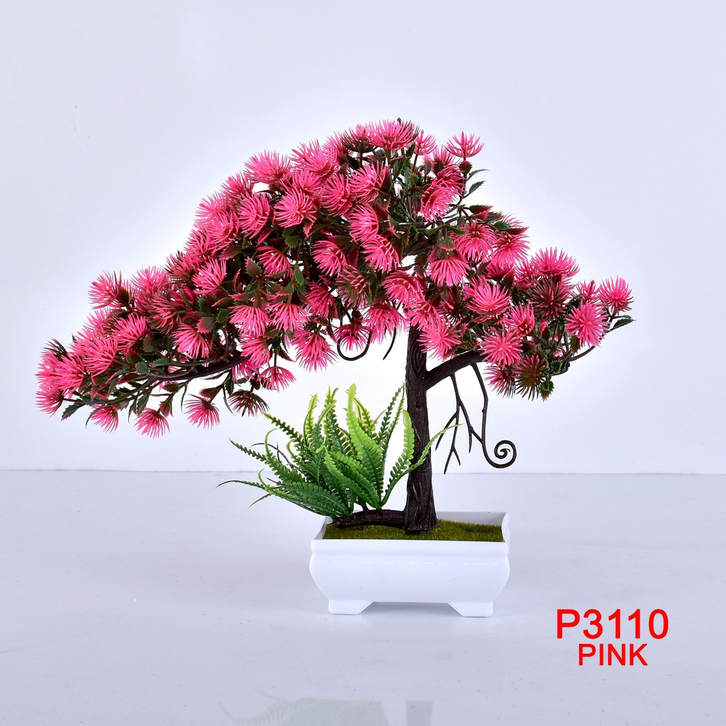 COD/ TL88 TANAMAN BUNGA HIAS POT TANAMAN HIAS DEKORASI RUMAH  DAN BUNGA PLASTIK  P3110-PINK