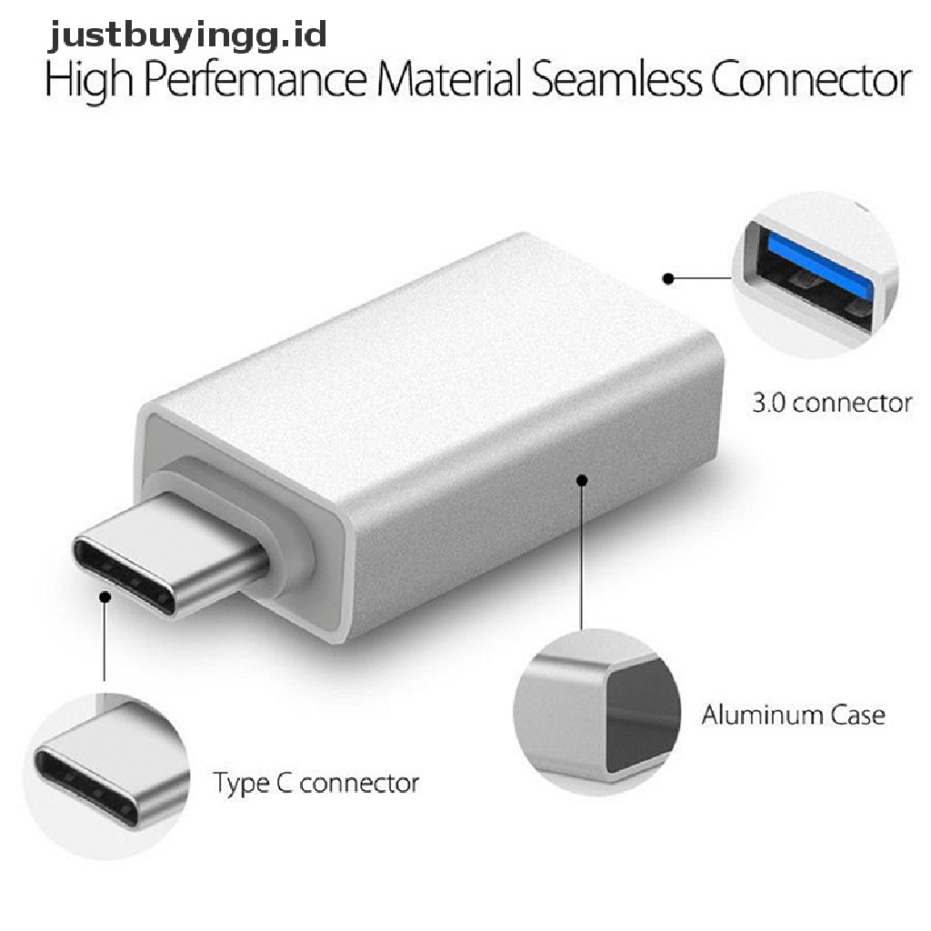 Adaptor Konverter Otg Usb Tipe C Ke Usb-A 3.0 Female 3.1 Untuk Mac Nexus 5x 6p Id