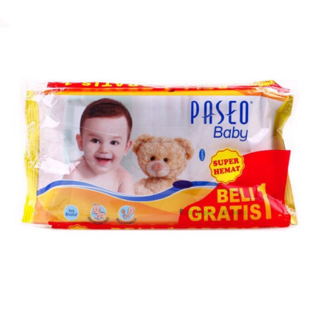 Tissue tisu basah paseo baby wipes 50 sheets buy 1 get 1
